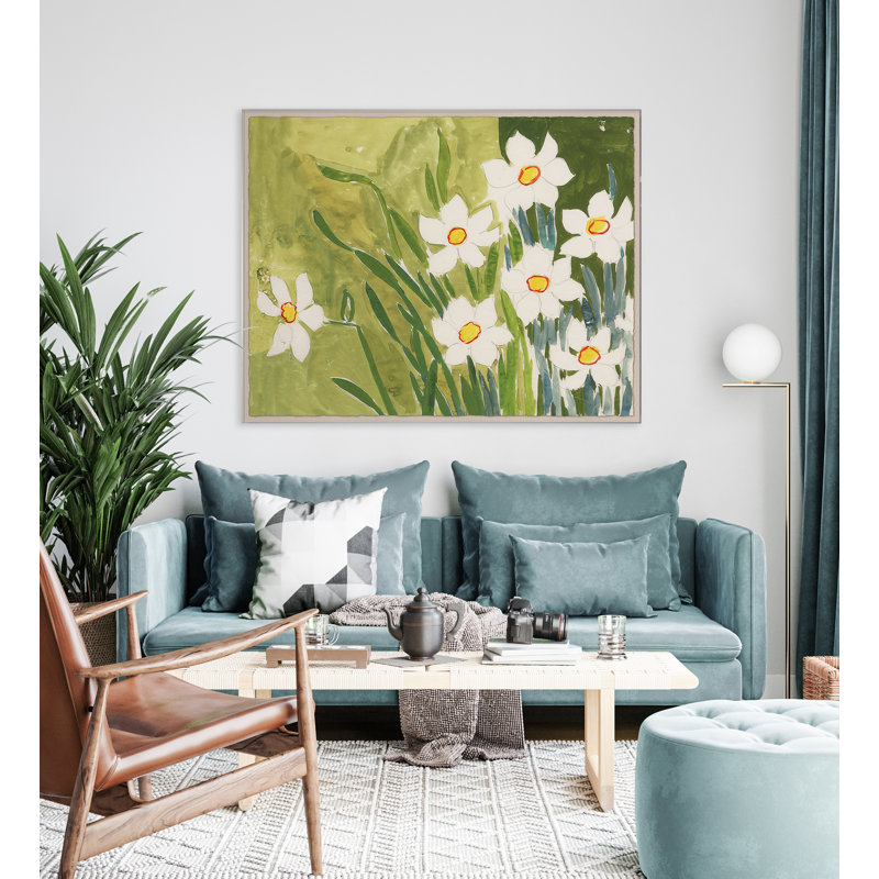 Fleur blanche par Paule Marrot - impression, Boîte en acrylique, H 44 po x l 56 po x P 1,25 po