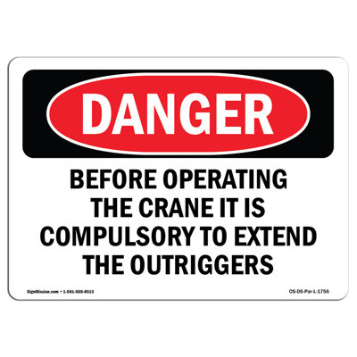 Signe de l'OSHA «Danger Extend Outriggers»