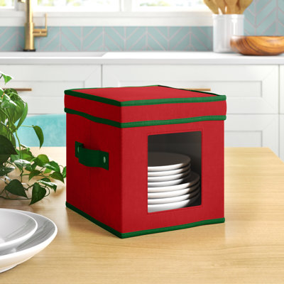 Farris Dining Plates Storage with Felt Dividers Included