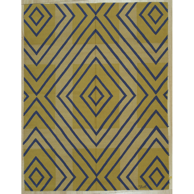 Magnifique tapis en laine jaune Timeless