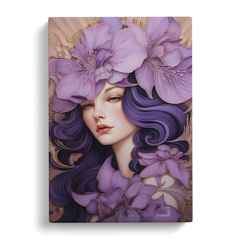 Lavender Flower Deco - Wrapped Canvas Print, 60cm H x 40cm W x 3cm D