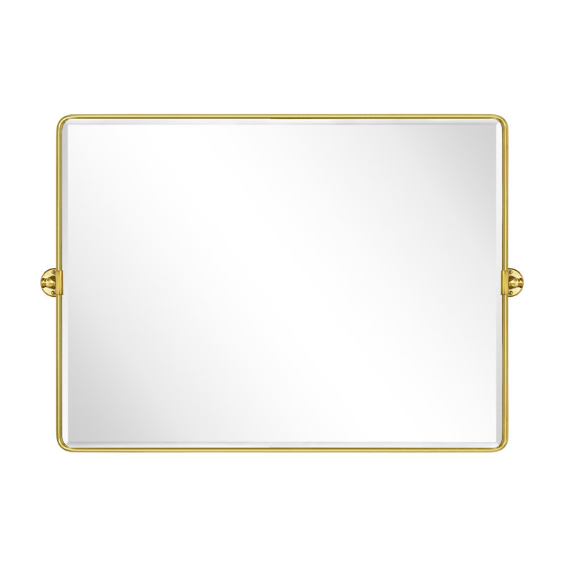 Beveled Pivoting Mirror, Brushed Gold, 30" x 40"
