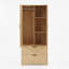Armoire 2 portes en bois avec tringle, tiroirs, lumière à induction et miroir pour le rangement et l'organisation de la chambre à coucher