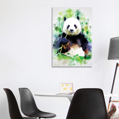 Panda 1 Piece Wrapped Canvas Wall Art