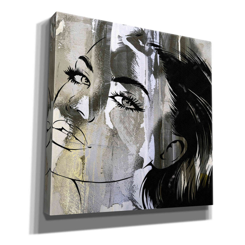 «Face In The Wall 2» par Karen Smith, estampe numérique sur toile, H 12 po x l 12 po x P 0,75 po