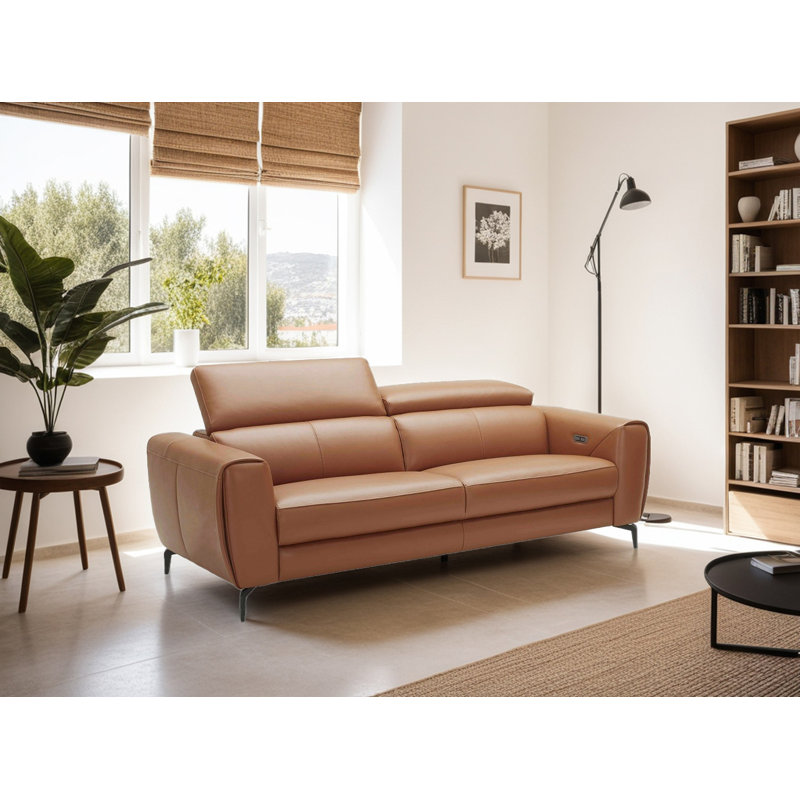 70'' Upholstered Reclining Loveseat, Caramel