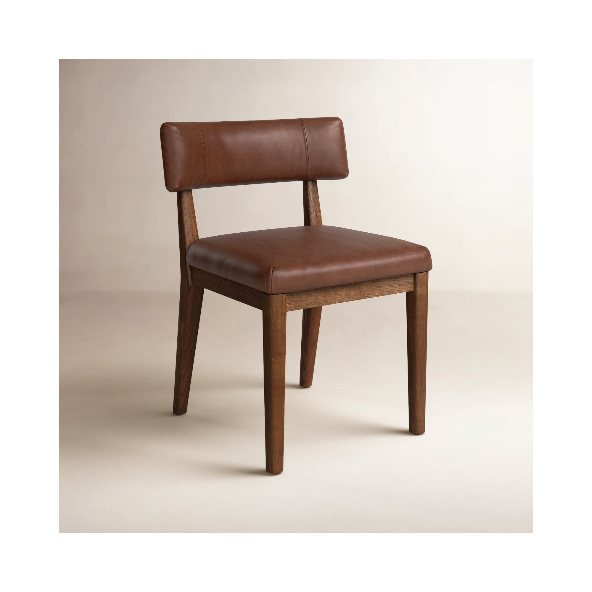 Amali Side Chair, Brown, Genuine Leather Brown