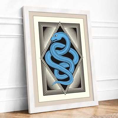 Serpent in Geometry Art Deco - Framed Print