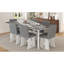 Ensemble de table de salle à manger moderne 7 pièces avec 6 chaises rembourrées gris foncé et blanc Topmax