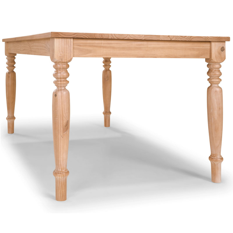 Caydn Pine Solid Wood Dining Table, Rustic Yellow