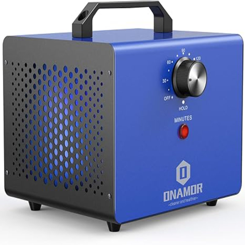 Générateur d'ozone 36 000 Mg / H, élimination des odeurs de la machine à ozone, désodorisant à ioniseur d'ozone, éliminateur d'odeurs à haute efficacité pour la maison, la voiture, la fumée, le sous-sol et la chambre pour animaux, bleu