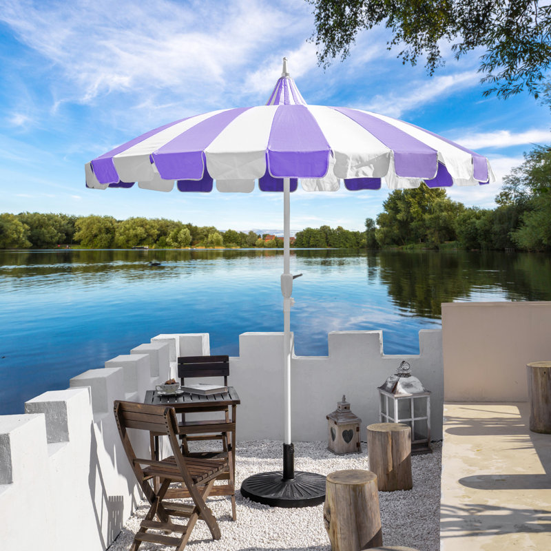 Parasol d'extérieur 8 pi, Mauve / Blanc