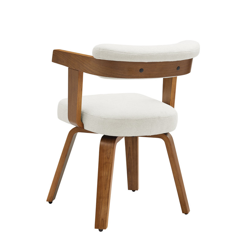 Modern 360 Degree Upholstered Swivel Home Office Desk Chair, White