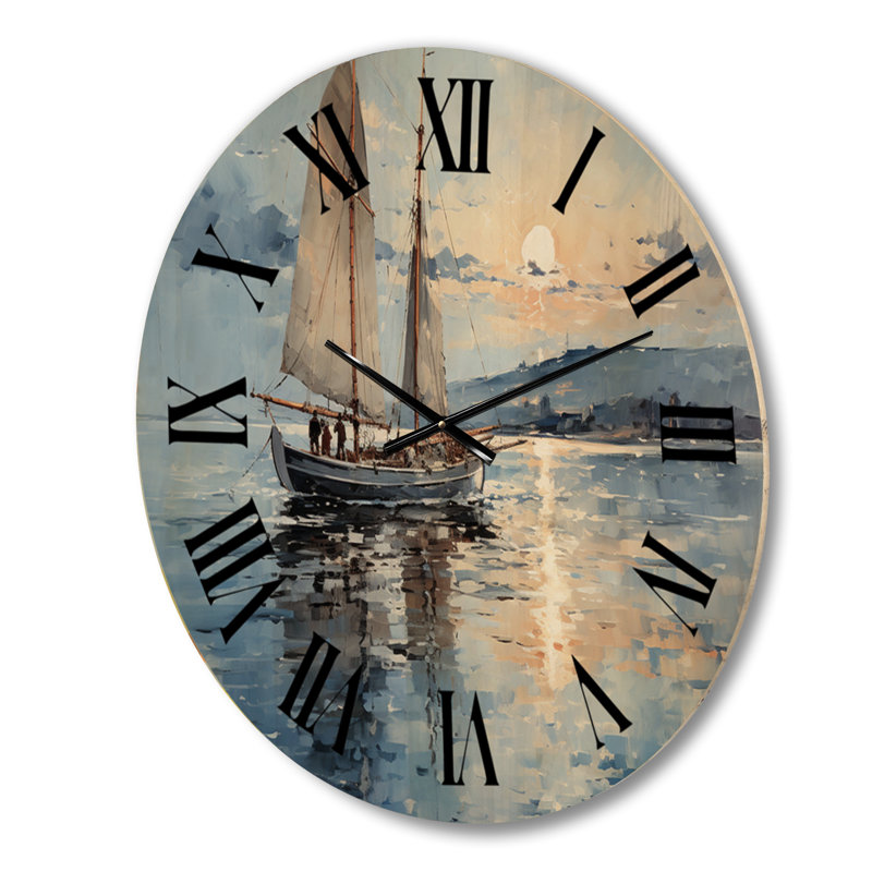 Horloge murale en bois massif Mairany, Grand