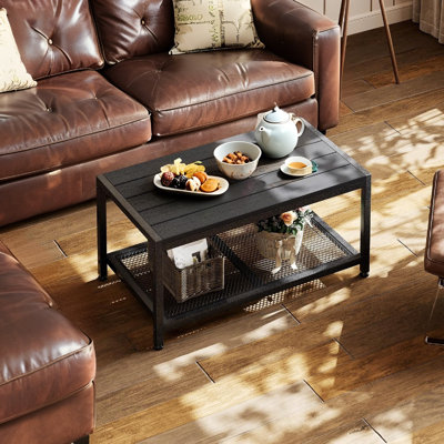 Stylish Outdoor Coffee Table With Double-Tier Storage For Relaxing Patio Evenings, Enhancing Your Outdoor Oasis