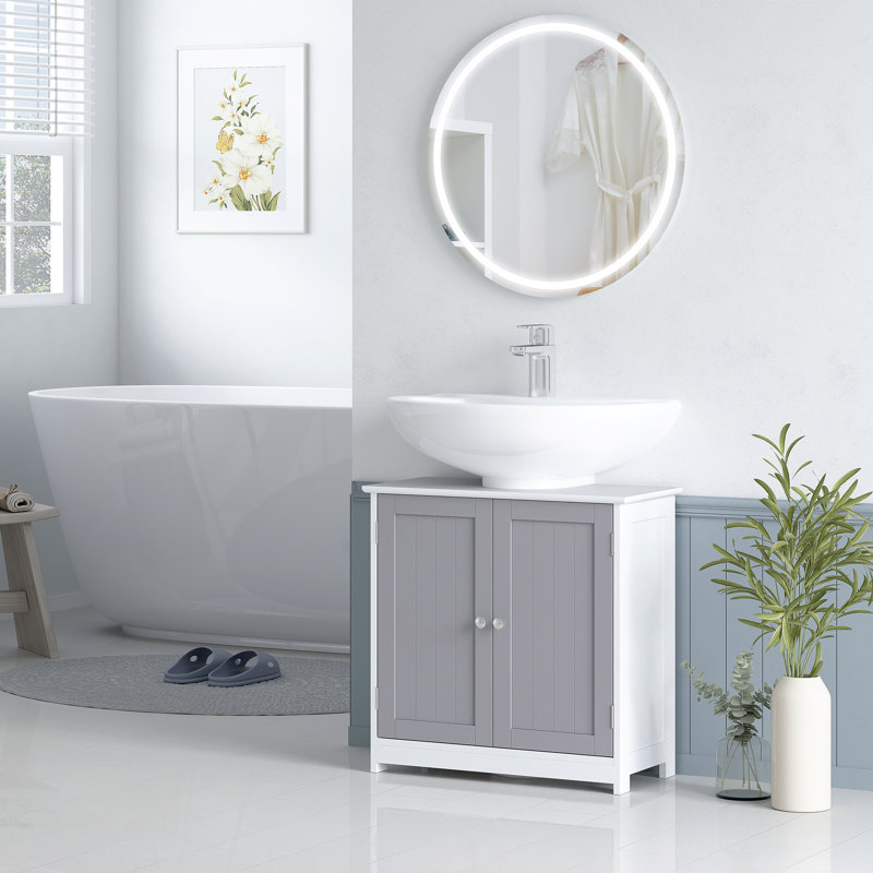 Ballentine Free-Standing Bathroom Cabinet, Gray/White