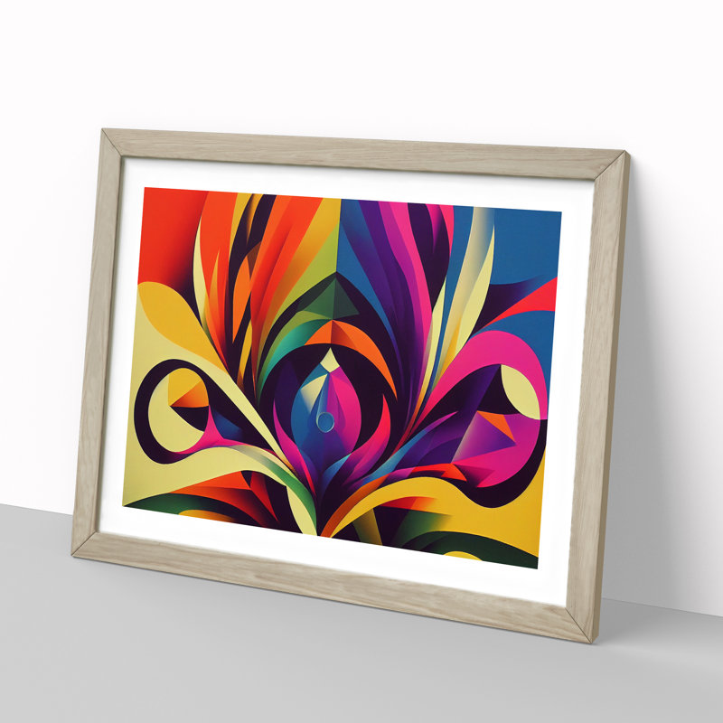 Cosmopolitan Abstract - Framed Print, 34cm H x 46cm W x 2cm D, Oak