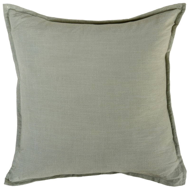 100% Cotton Down Filled Throw Pillow, Light Green, Down Fill