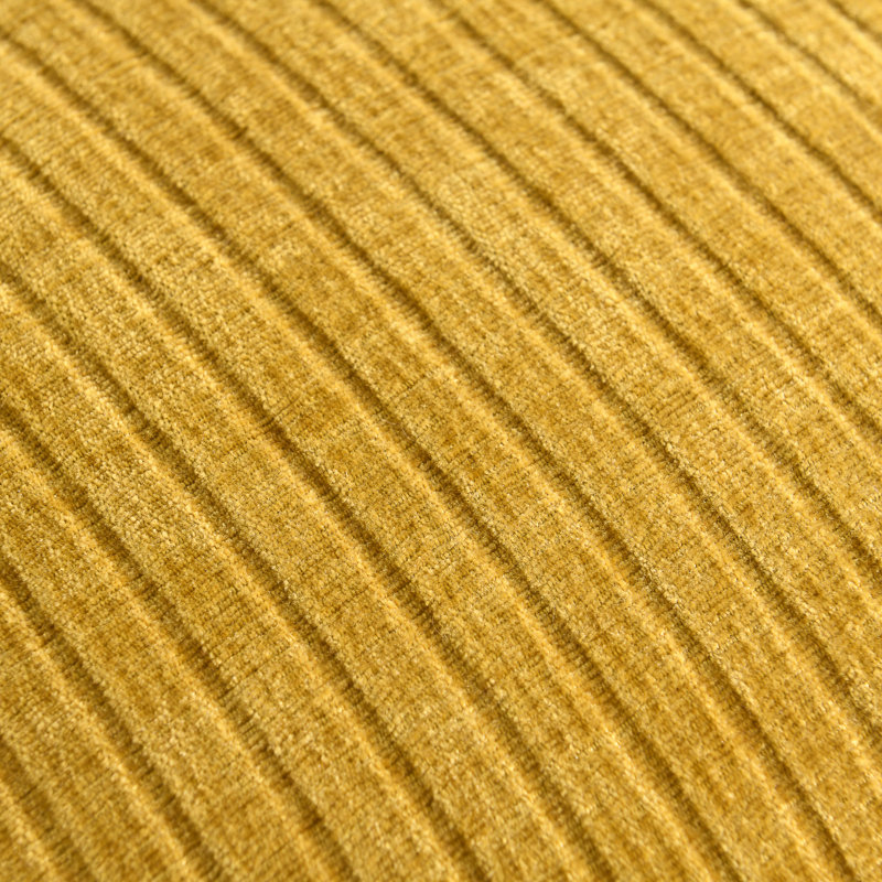 Soft Chenille Stripes Solid Cushion Cover Cozy Neutral Farmhouse Pillow Covers, Square 20", Mustard Yellow