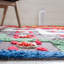 Tapis géométrique en laine / coton tissé à la main Casablanca en rouge / brun / bleu-1718276648