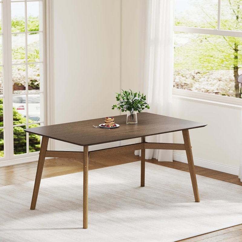 Grande table de salle à manger moderne en bois pour 4 à 6 personnes, 59 po, Brown