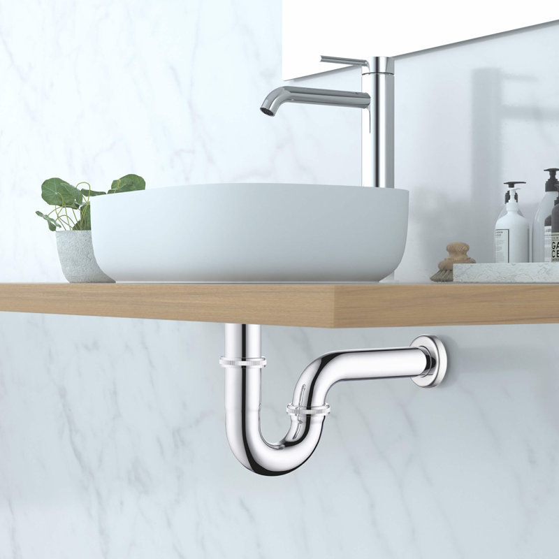 Kibi Decorative P-trap, Chrome