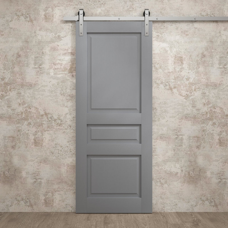 Porte de grange moderne | Ego 5012 | Ensemble de quincaillerie lourde Silver Rail Track | Portes intérieures solides