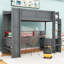 Lit mezzanine en bois 1 tiroir avec bureau Jenri-557152976