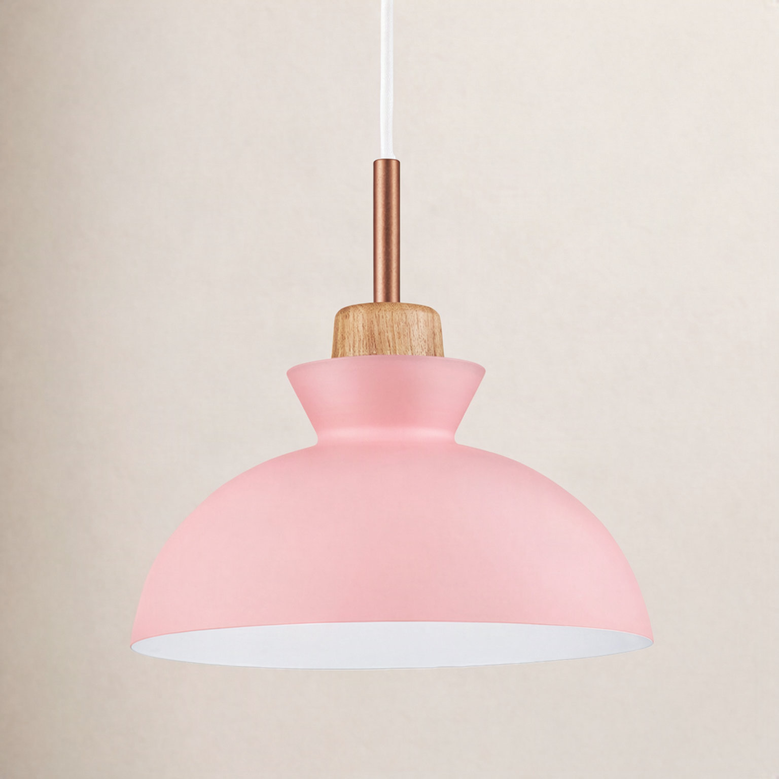 Ozma Dimmable Dome Single Light Pendant, Pink