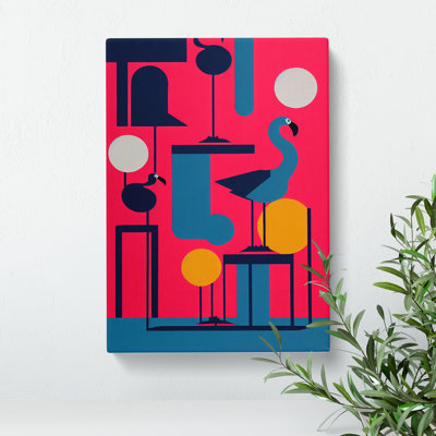 Artistic Flamingo Abstract - Wall Art