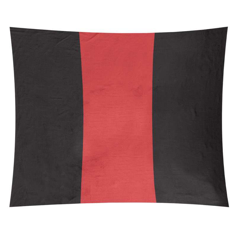 Tapisserie en polyester Carolina, Noir / rouge / noir, H 88 po x l 104 po