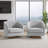 Applewold Upholstered Light Gray Chenille Swivel Barrel Chair with Solid Wood Base-367057021