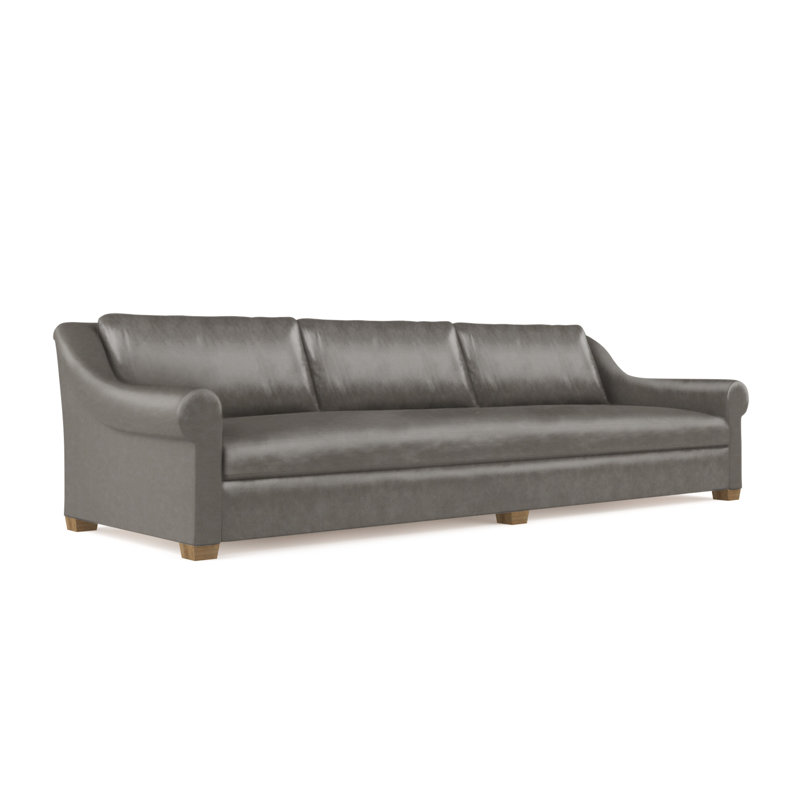 Canapé Thompson, Ponce rétro en cuir, H 32 po x l 84 po x P 41 po, Patiné