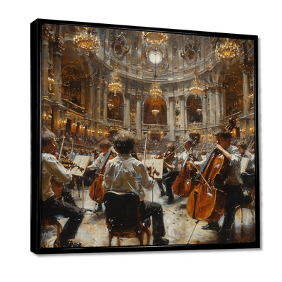 Gold Black Crown Concert Music Hall - Concert Halls Wall Art Living Room