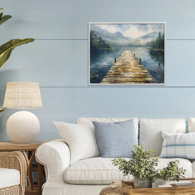 Giclée encadrée en bois au-dessus d'un lac, design par LSR Creative Studio