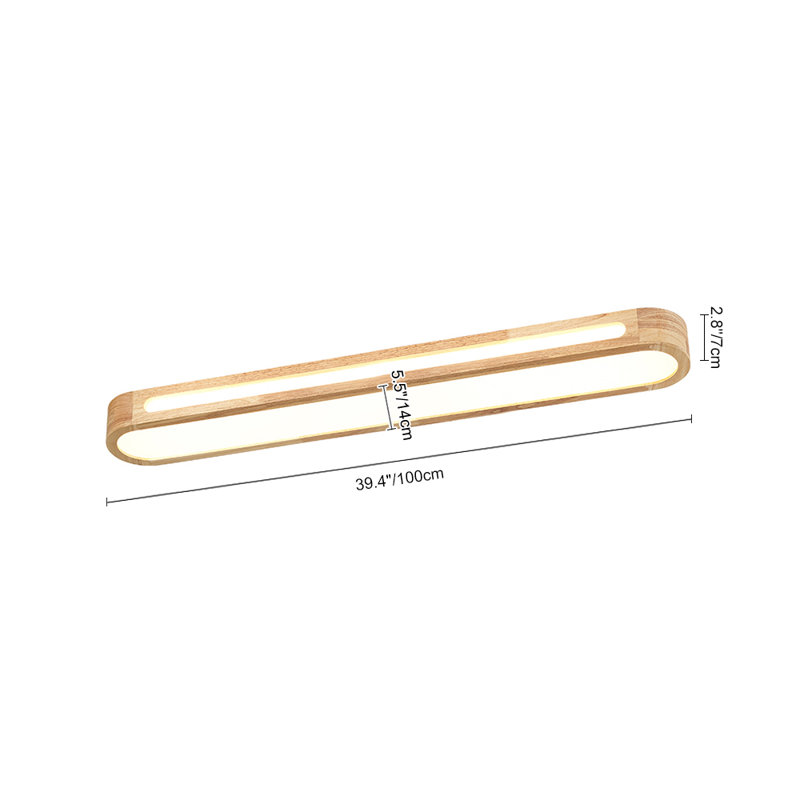 Plafonnier encastré Nordic, H 2,8 po x l 39,4 po x P 5,5 po