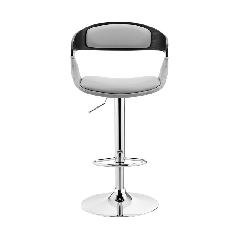 Chaise de bar 24 po, Blanc / noir, Chrome