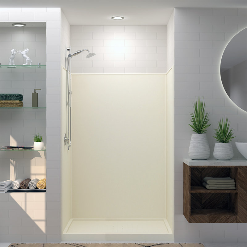 Biscuit Solid Surface Shower Wall Surround 48" x 36" x 72"