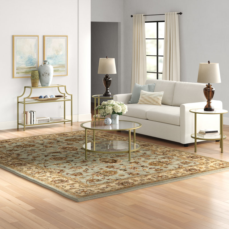 Letia 4 - Piece Glass Top Living Room Table Set, Gold