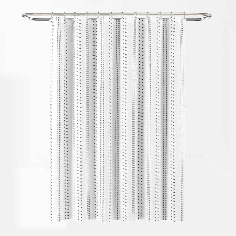Rideau de douche Lush Decor Hygge, Noir et blanc