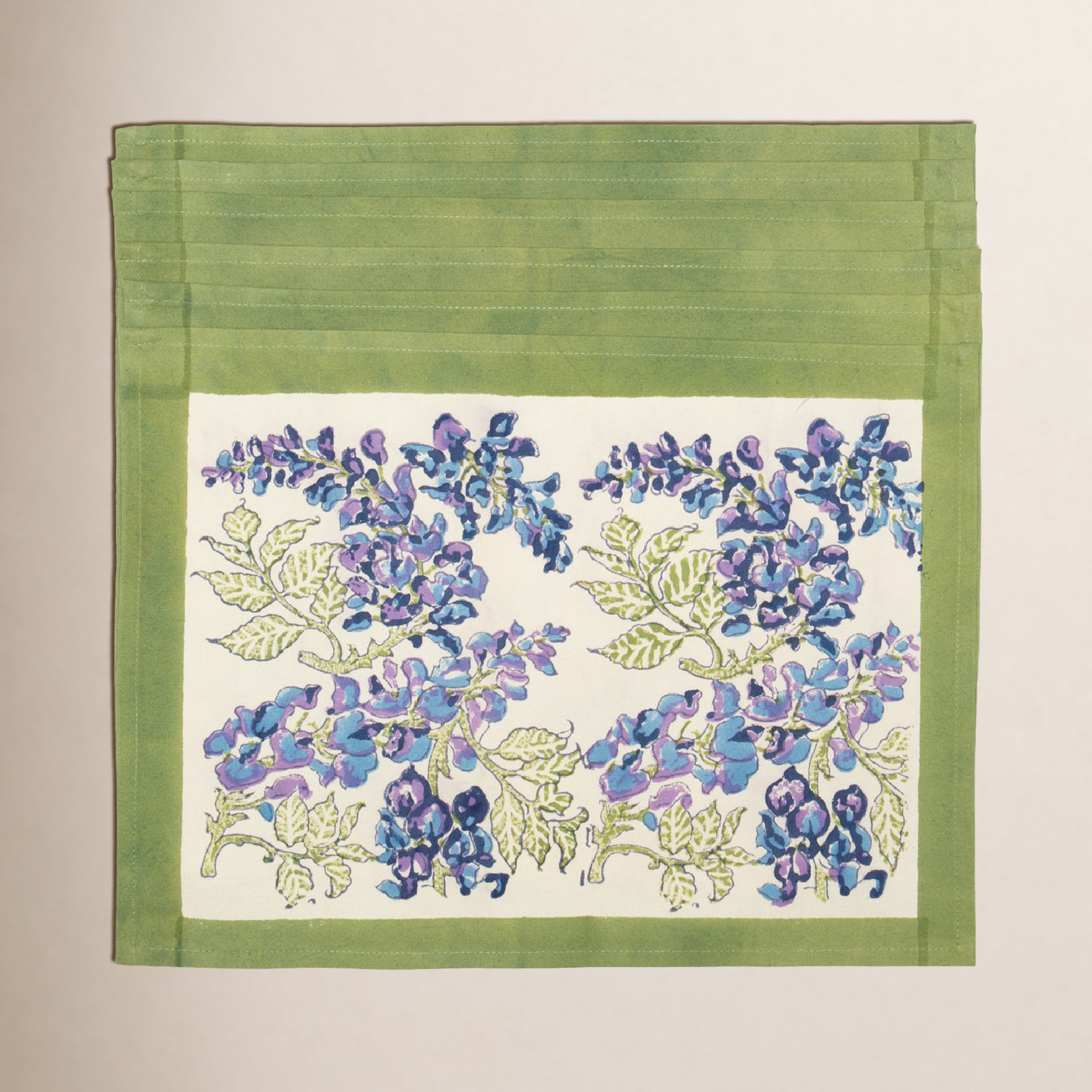 Kappa 100% Cotton Floral Rectangle Placemat, Blue/Green
