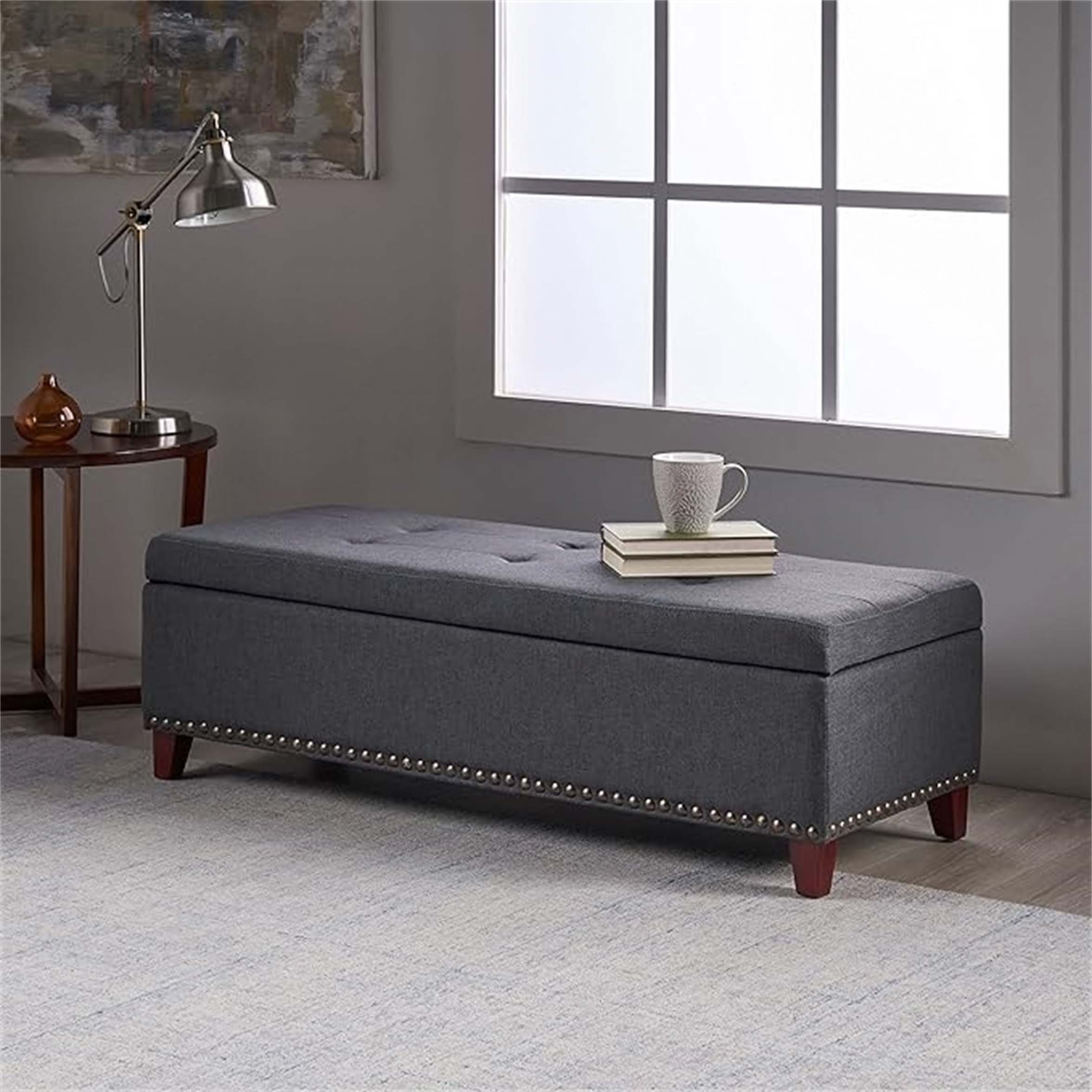 Latitude Run® Rectangle Upholstered Fabric Ottoman | Wayfair