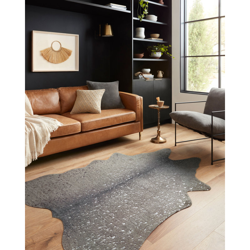 Duran Graphite/Silver Area Rug, Rectangle 5' X 6'6"
