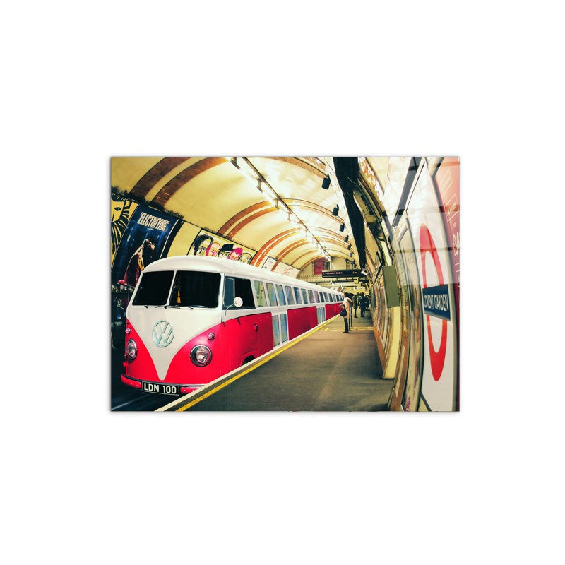 Camper Tube Train By Art Studio 58×78 Cm CrystalArt Acrylic Material Glass Effect, Frameless Panel, Lightweight Ready To Hang by Art Studio - No Frame Print on Plastic / Acrylic