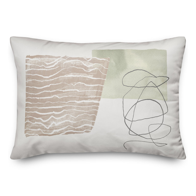 Chic Pink Abstract Spun Polyester Throw Pillow 14"x20"