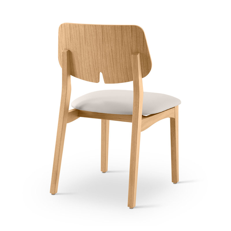 Modern Brazilian Beth Side Chair, Shimmy Cream/Nogal