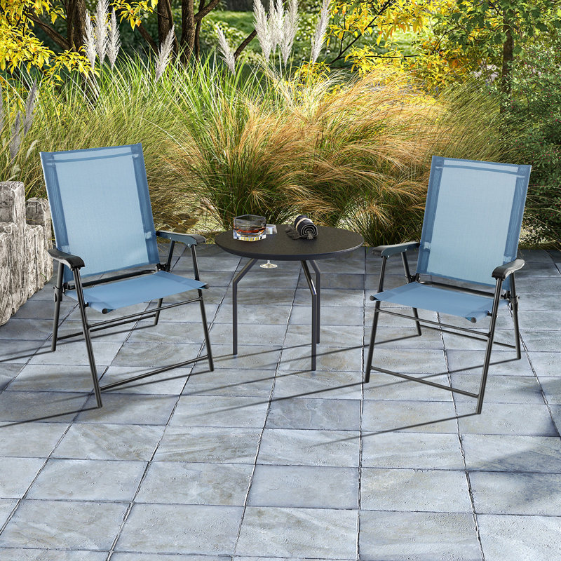 Ensemble de 2 chaises de patio Antoino, Bleu