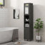 Grande armoire de rangement pour salle de bain avec miroir, armoire tour autoportante en bois avec tablettes réglables pour la salle de bain ou le salon