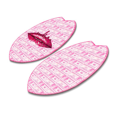 Doll Money Talk Lips Skimboard Set of 2 Acrylic by Oliver Gal