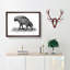 Striped Hyena in Black & White by George Shaw - Picture Frame Art Print on MDF-55615493-55615501